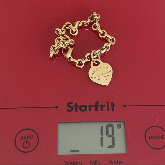 Tiffany & Co. 18K Return To Tiffany Heart Tag Bracelet 19g w/ Case, Box, Dustbag - Picture 11 of 14